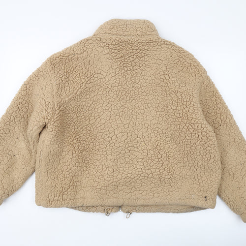New Look Women's Beige Fleece Jacket, Size L, Casual Style