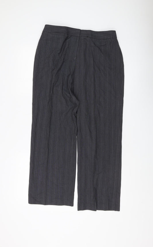 Next Women's Black Striped Dress Pants Size 14