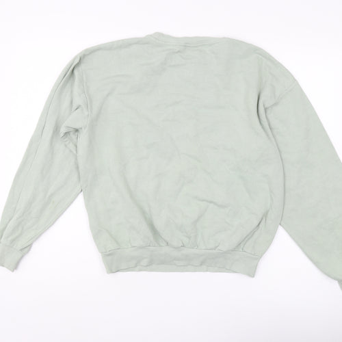 H&M Girls Green Pullover Sweatshirt, 13-14 Years, Crew Neck