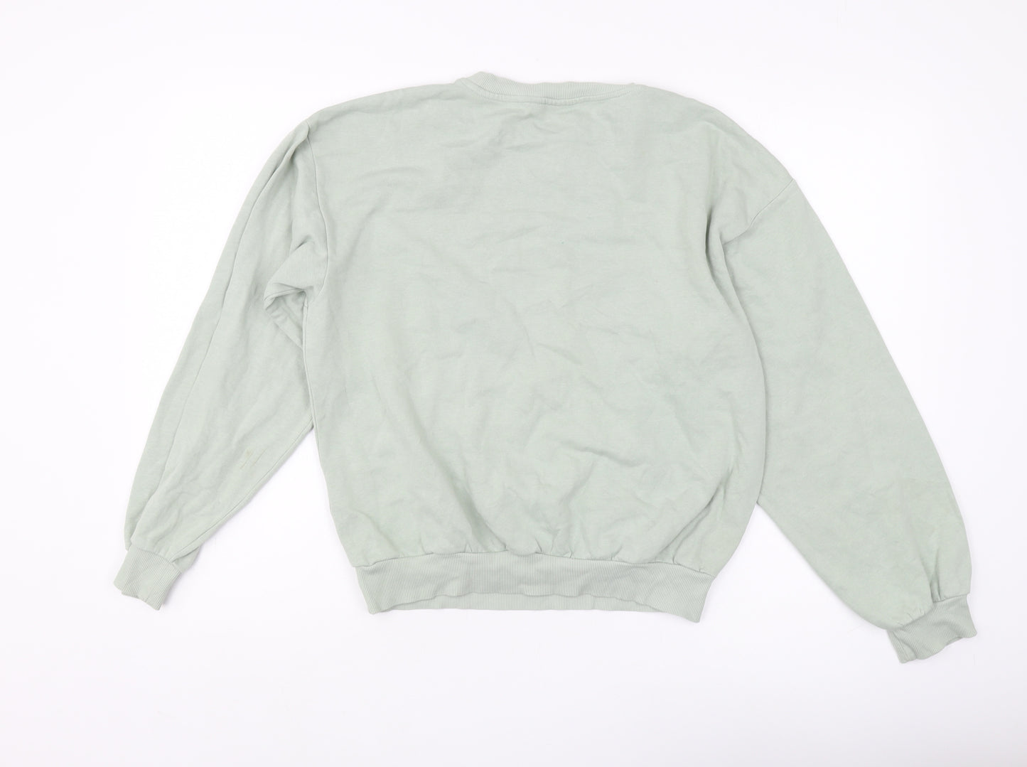 H&M Girls Green Pullover Sweatshirt, 13-14 Years, Crew Neck