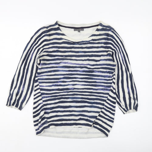 Per Una Women's Blue Striped Pullover Jumper Size 10