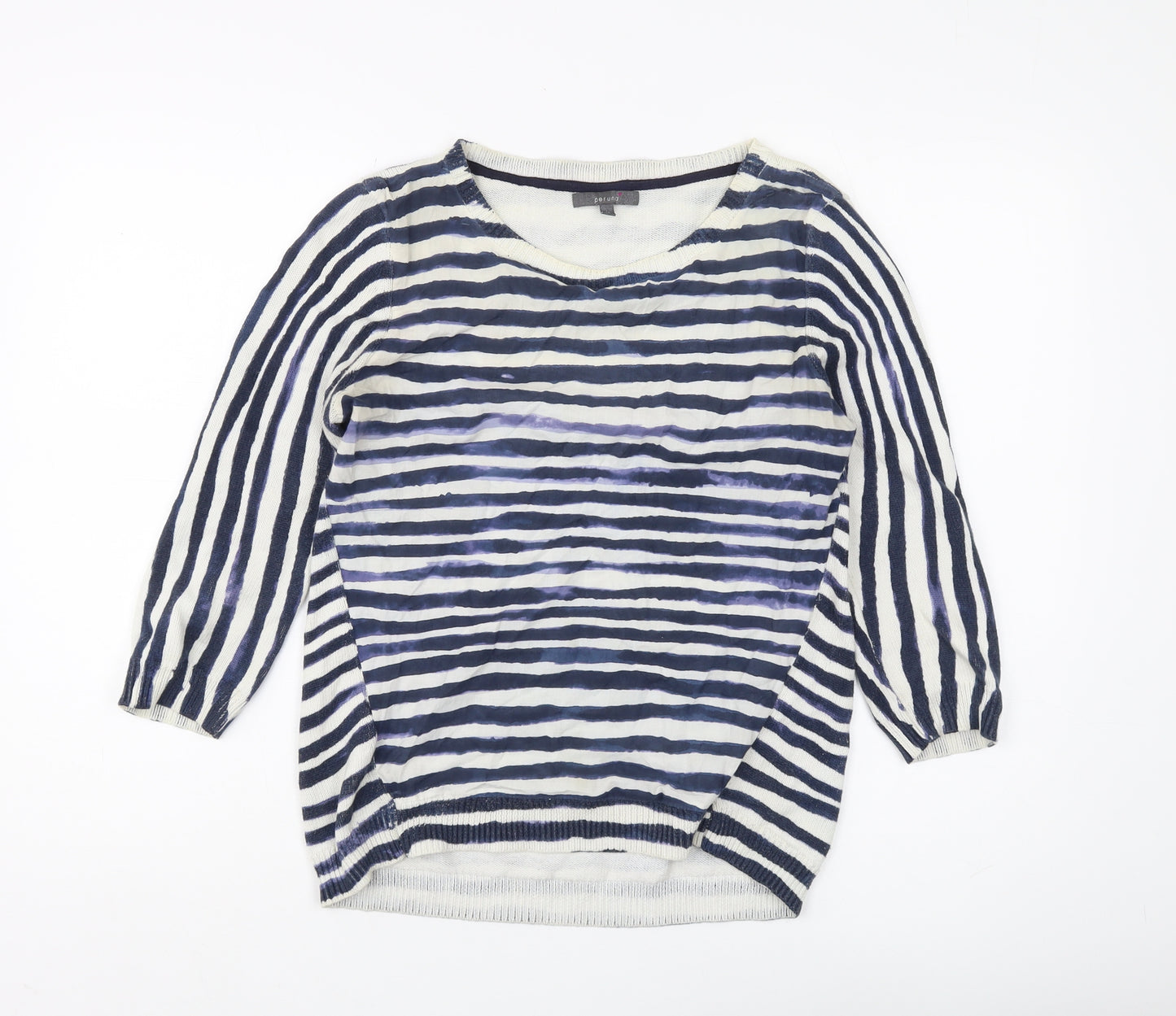 Per Una Women's Blue Striped Pullover Jumper Size 10