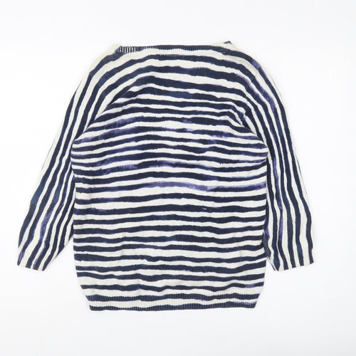 Per Una Women's Blue Striped Pullover Jumper Size 10