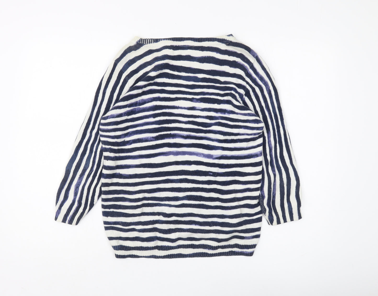 Per Una Women's Blue Striped Pullover Jumper Size 10