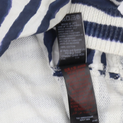 Per Una Women's Blue Striped Pullover Jumper Size 10