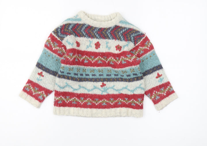 Zara Girls Multicoloured Fair Isle Jumper 3-4 Years