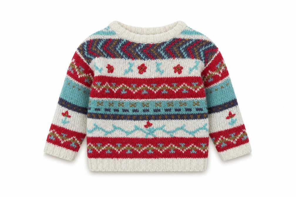 Front view of Zara girls’ multicoloured fair isle jumper 3-4 years