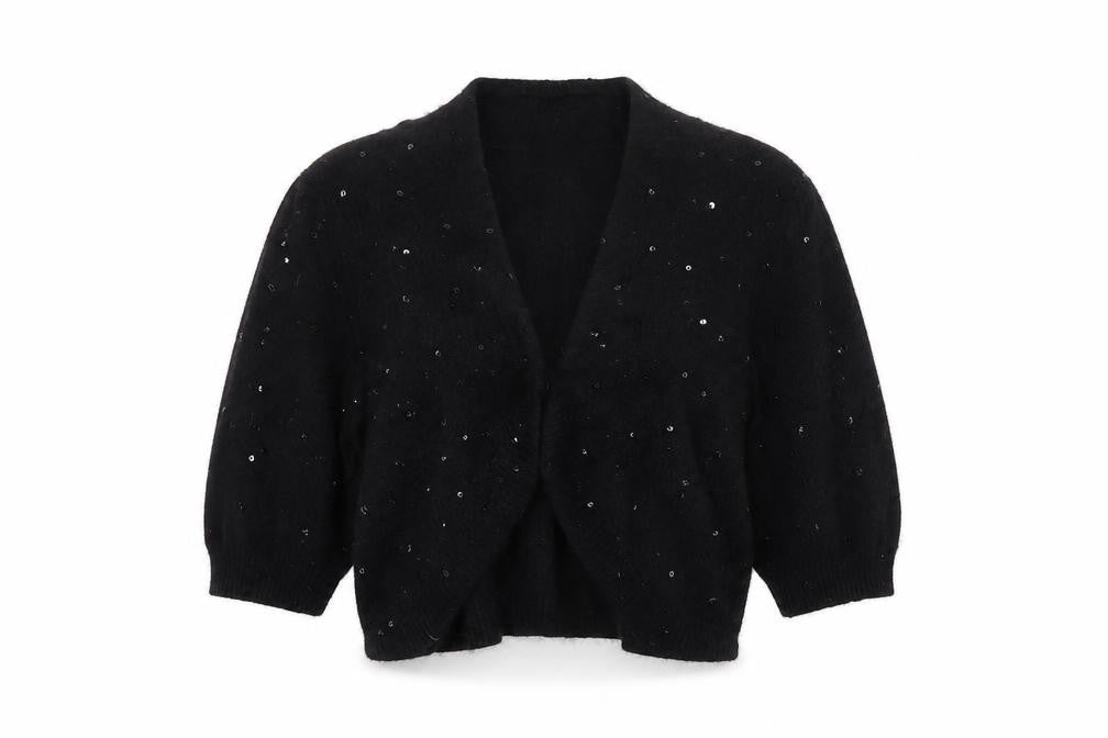 Front view of Marks & Spencer Women's Black Cardigan, size 14