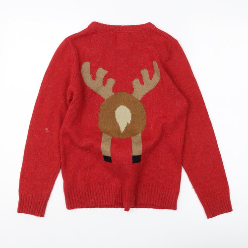 Next Boys Red Christmas Pullover Jumper, Age 10