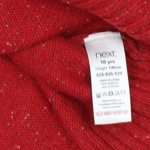 Next Boys Red Christmas Pullover Jumper, Age 10