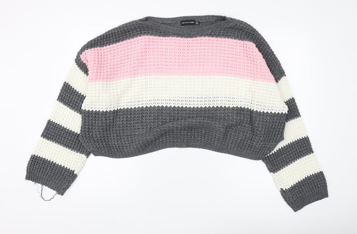 PrettyLittleThing Women's Striped Jumper, Size 10