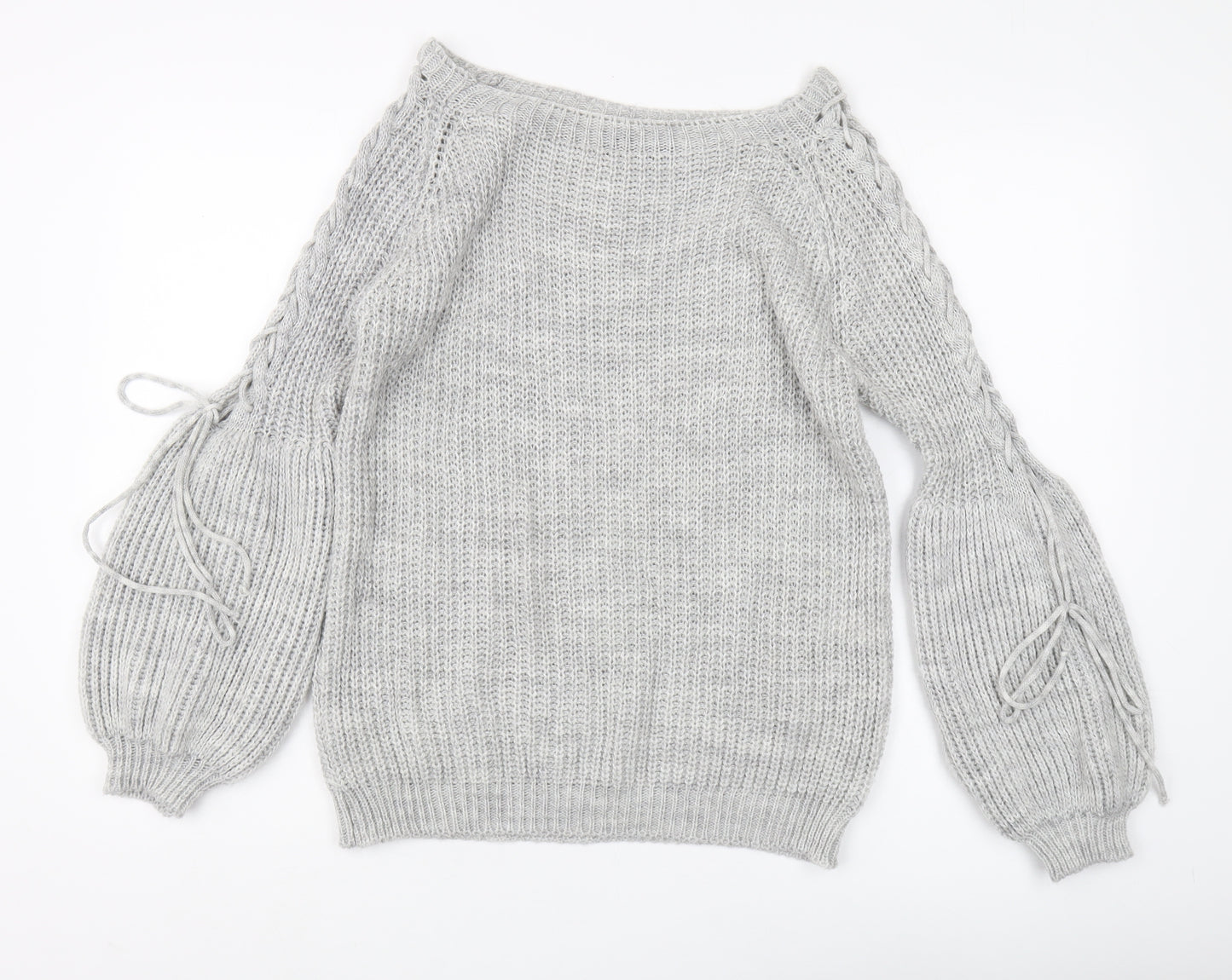 Cameo Rose Women's Grey Pullover Jumper M/L Boat Neck