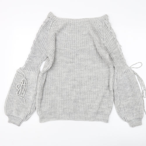 Cameo Rose Women's Grey Pullover Jumper M/L Boat Neck