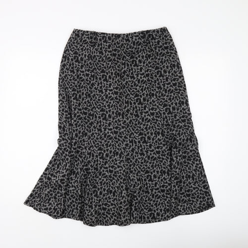 Saloos Women's Black Animal Print M Skirt