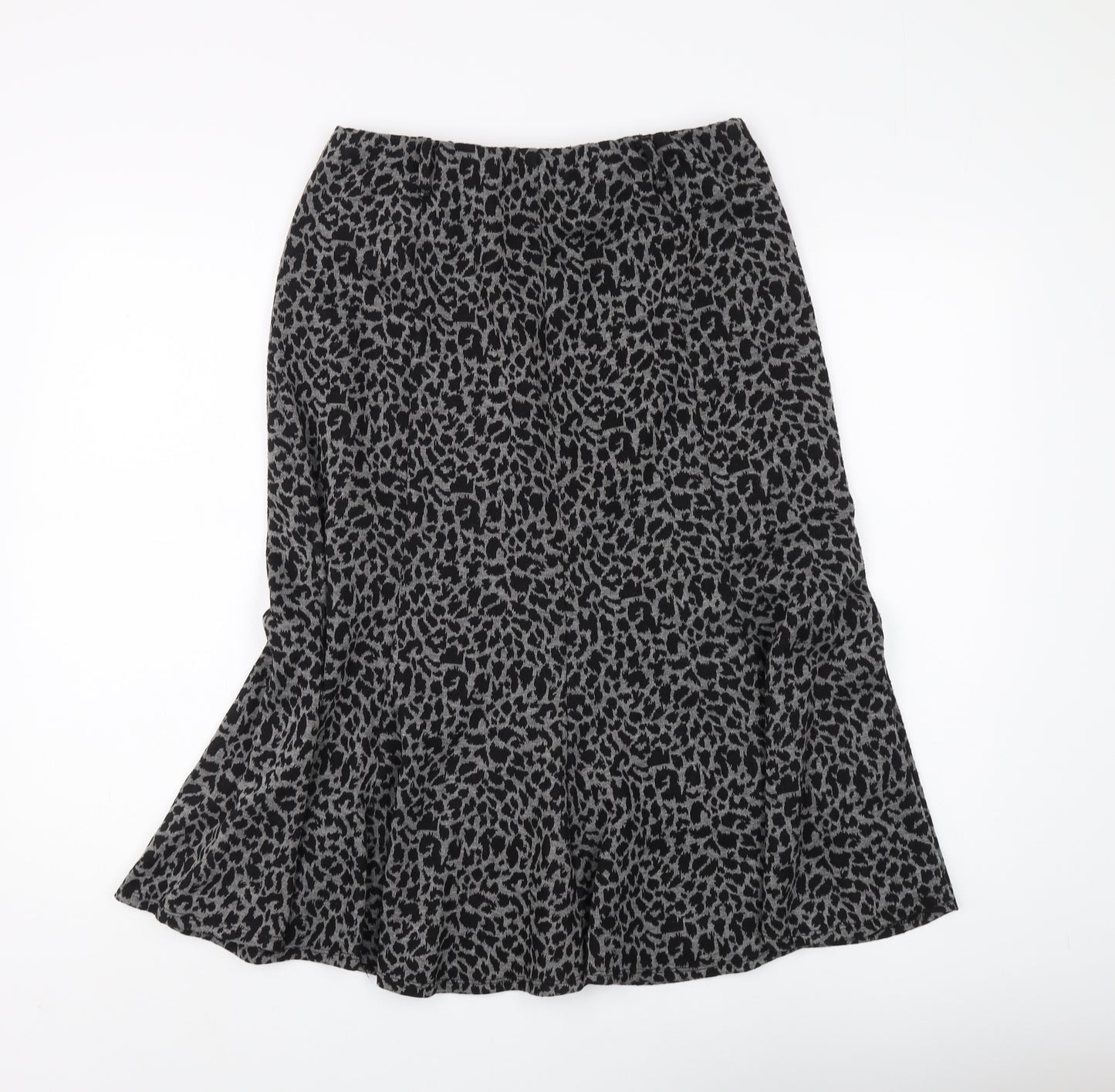 Saloos Women's Black Animal Print M Skirt