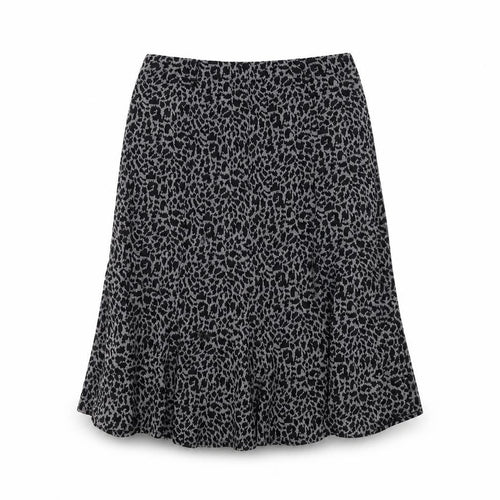 Saloos Women's Black Animal Print M Skirt
