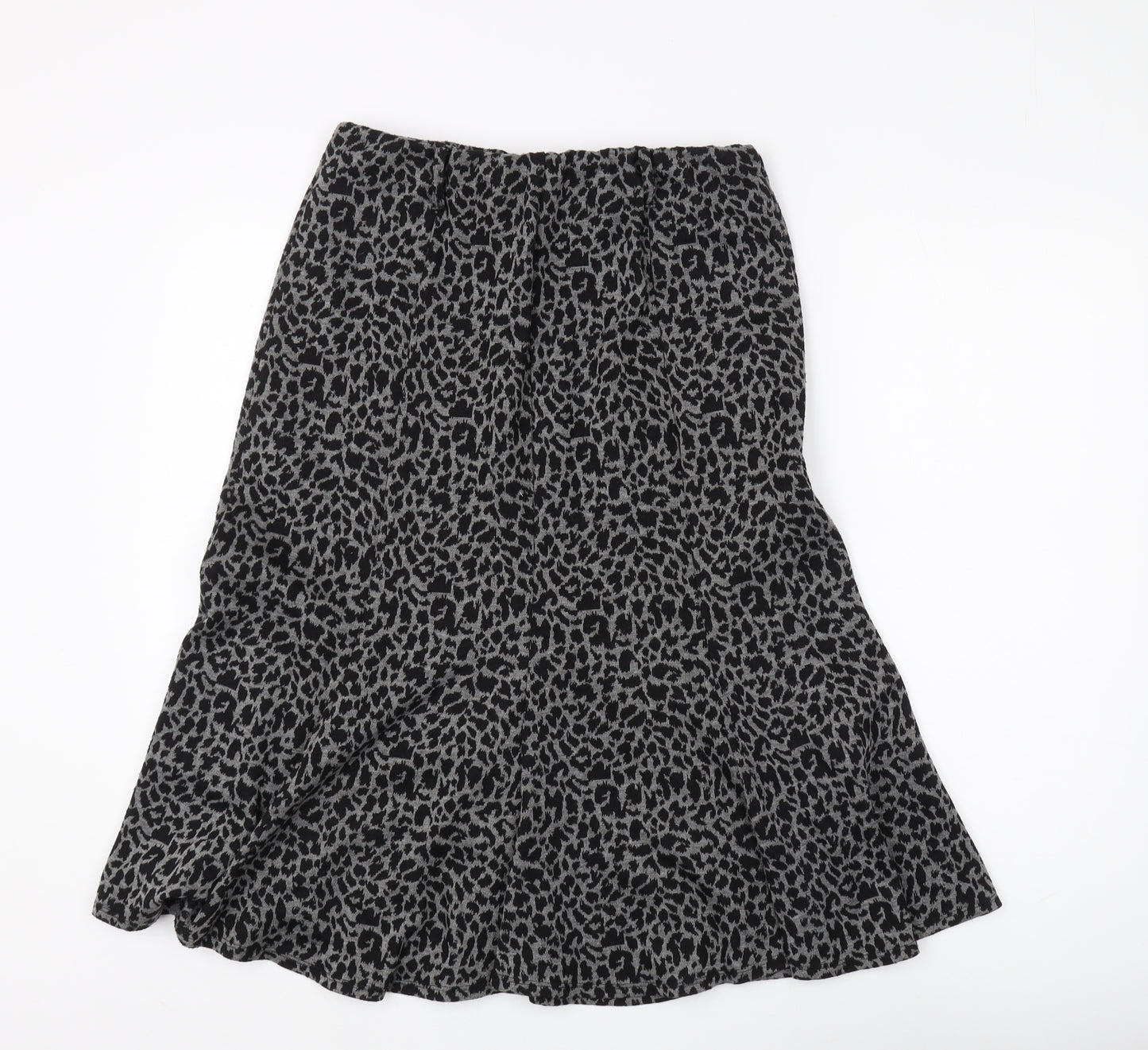 Saloos Women's Black Animal Print M Skirt