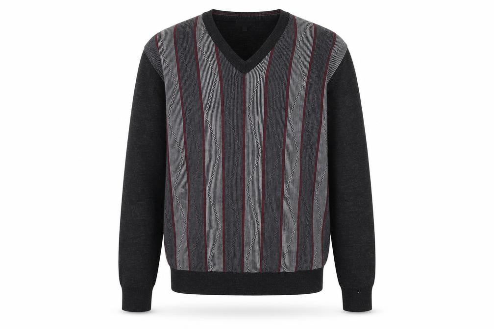 Front view of Wolsey Men's Black Striped Medium jumper