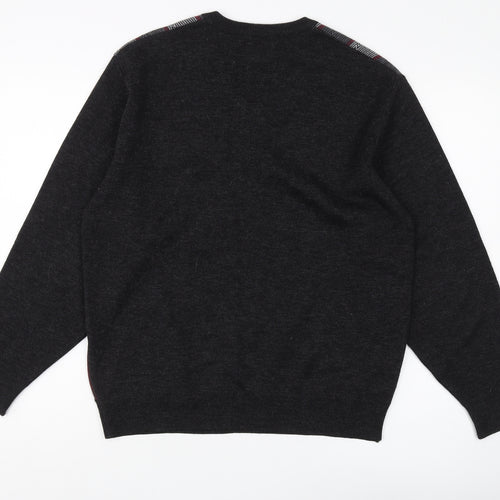 Wolsey Men's Black Striped Medium Pullover Jumper