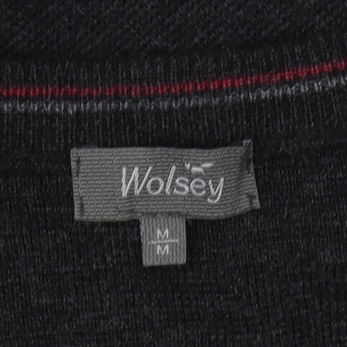 Wolsey Men's Black Striped Medium Pullover Jumper