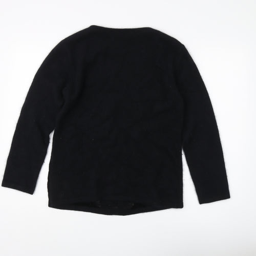 Erreco Women's Black Beaded Pullover Jumper Size 10