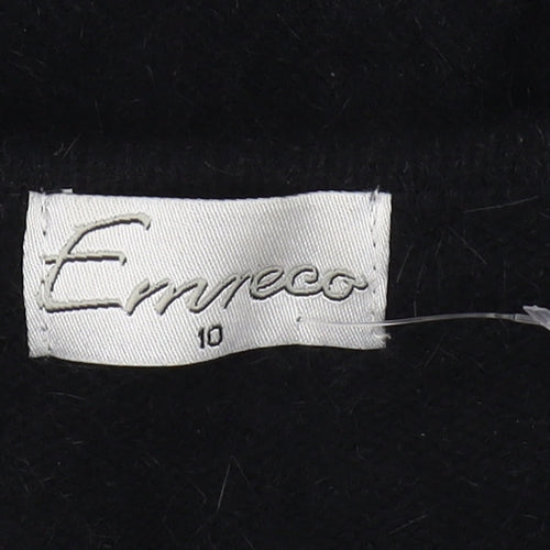 Erreco Women's Black Beaded Pullover Jumper Size 10