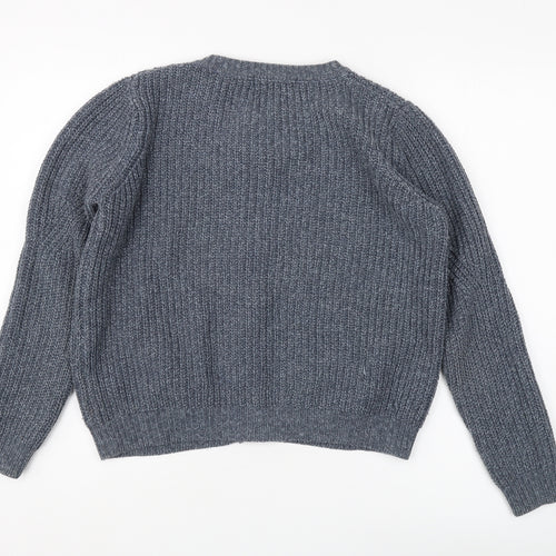 Marks and Spencer Women's Grey Cardigan, Size 12, Chunky Knit