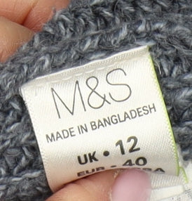 Marks and Spencer Women's Grey Cardigan, Size 12, Chunky Knit