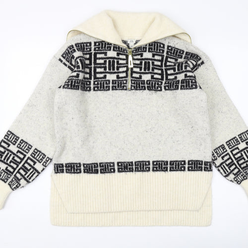 River Island Women's Ivory Knit Jumper XS