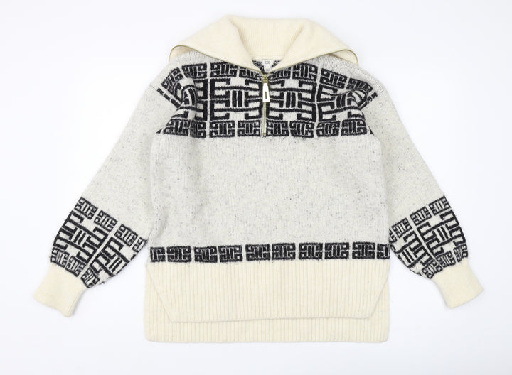 River Island Women's Ivory Knit Jumper XS