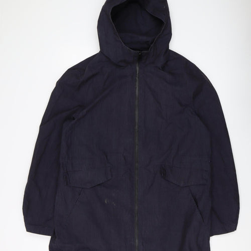 NōMe Unisex Black Parka Jacket 2XL Hooded Casual