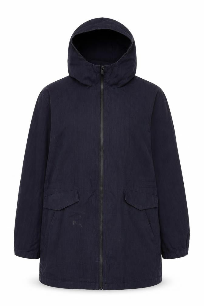 Front view of NōMe unisex black parka jacket 2xl hooded casual