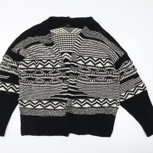 River Island Women Black M Geometric Chunky Cardigan