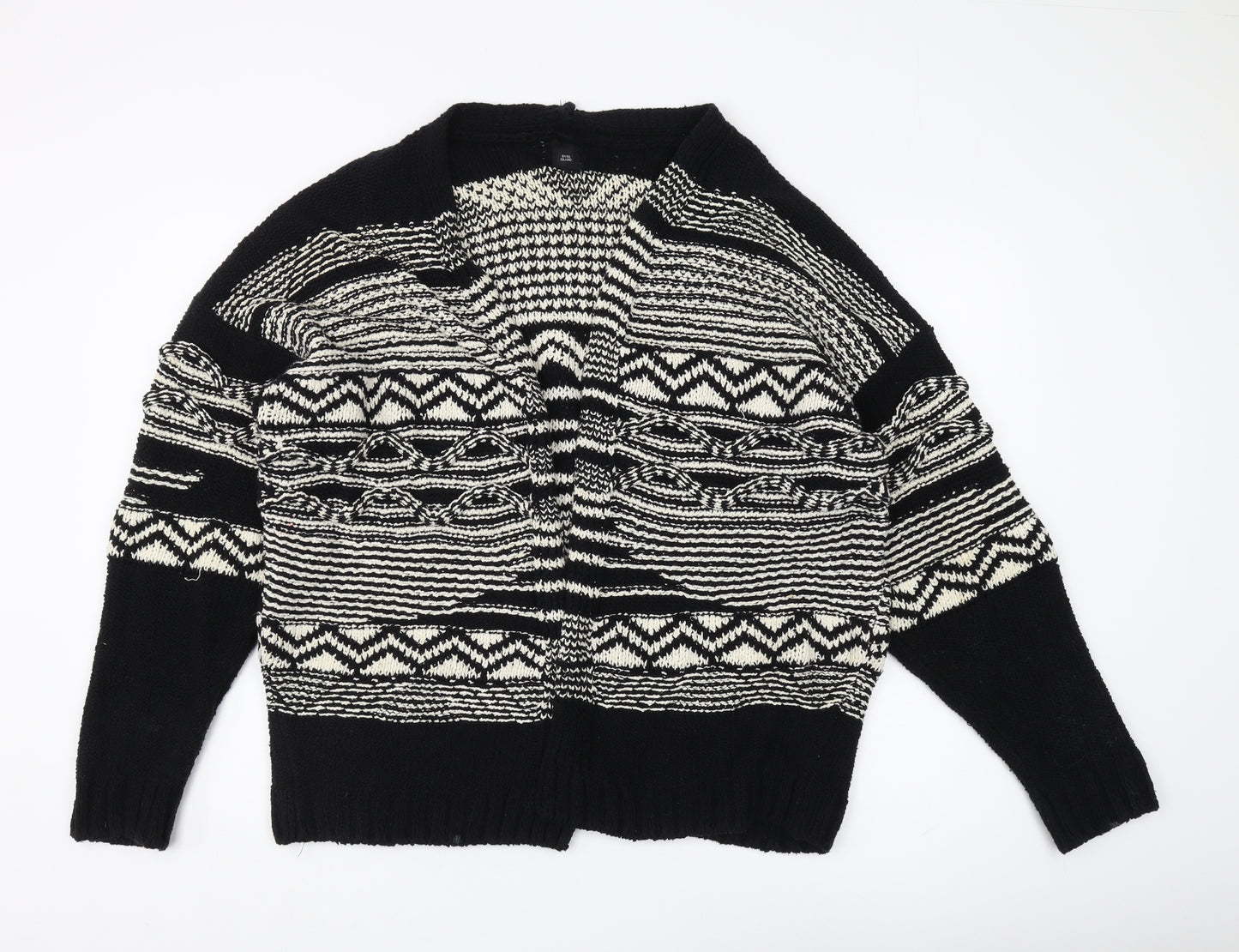 River Island Women Black M Geometric Chunky Cardigan