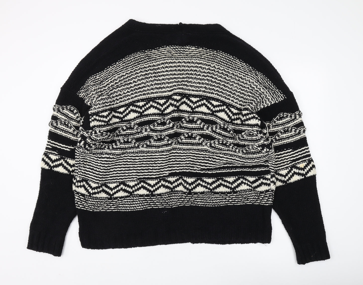 River Island Women Black M Geometric Chunky Cardigan