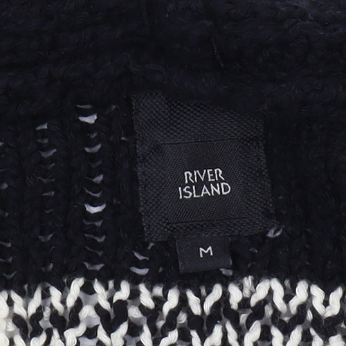 River Island Women Black M Geometric Chunky Cardigan