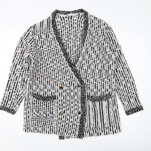 Zara Women's Multicoloured Check Cardigan S
