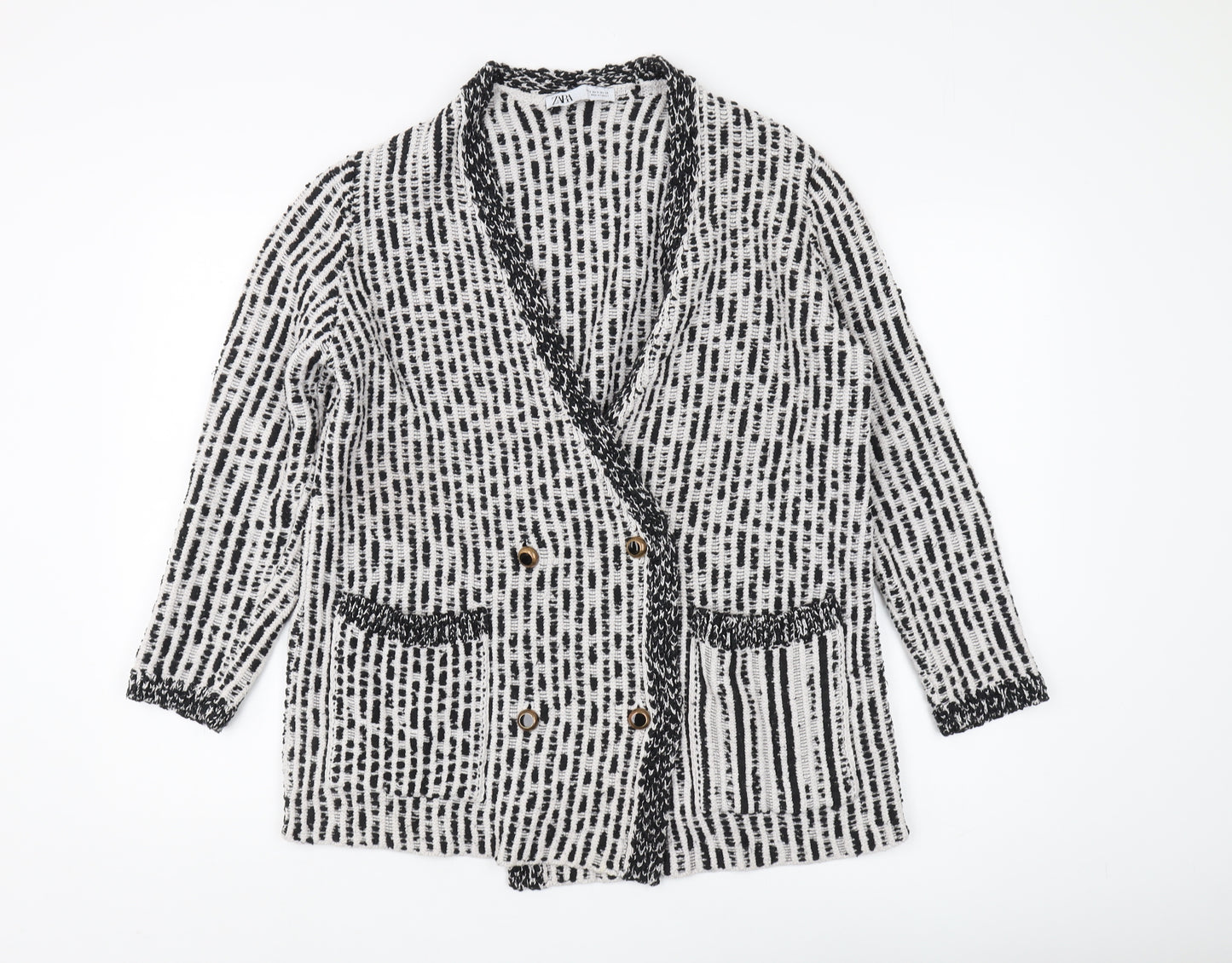 Zara Women's Multicoloured Check Cardigan S