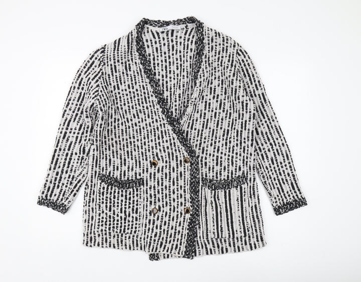 Zara Women's Multicoloured Check Cardigan S