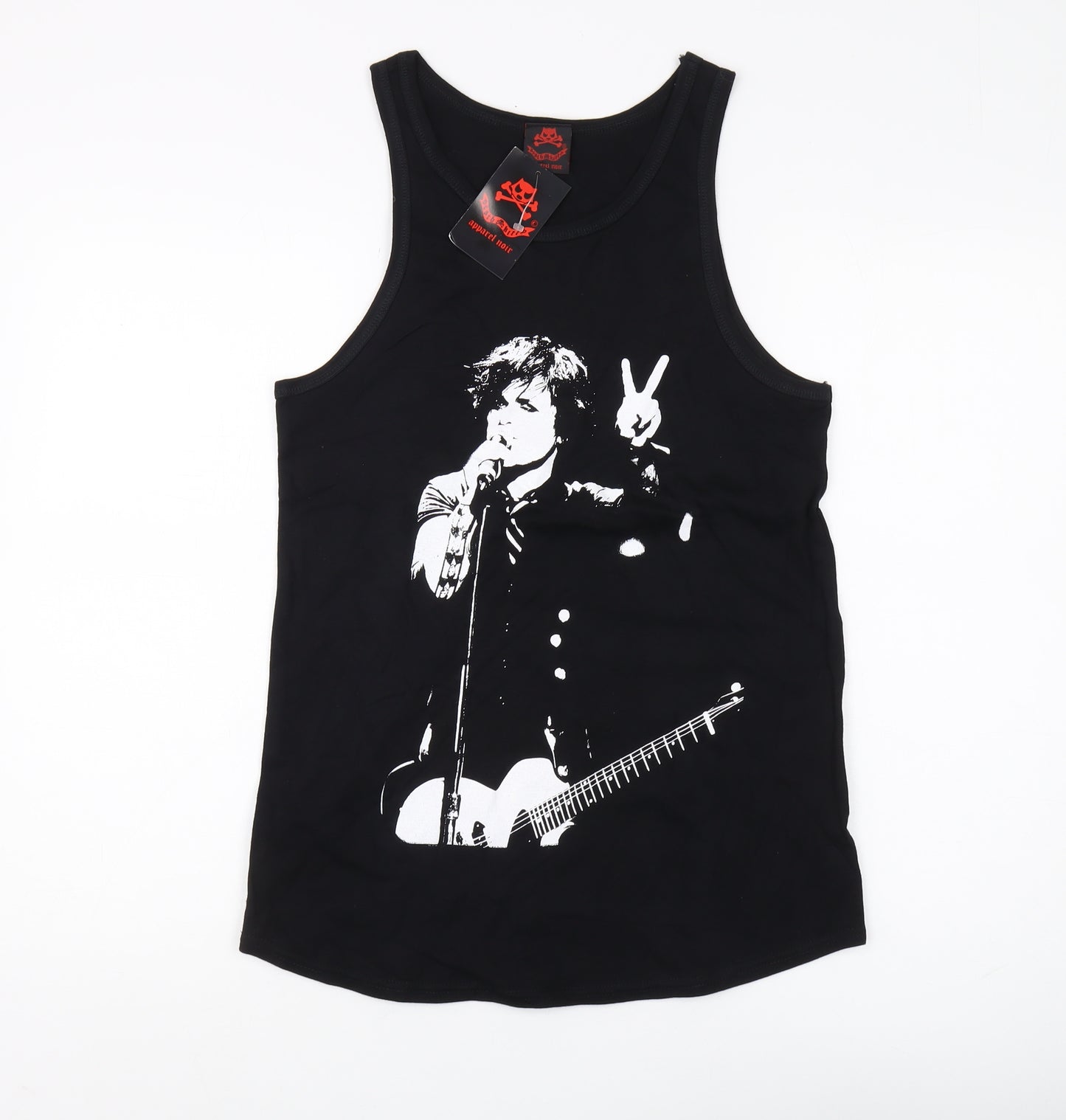 Death Kitty Black Music Tank Top Size 8 Women's