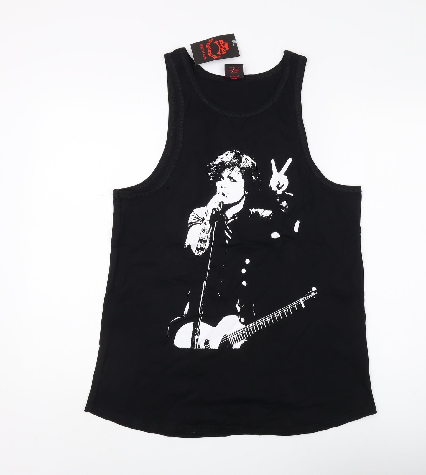 Death Kitty Unisex Black Music Tank Size 14