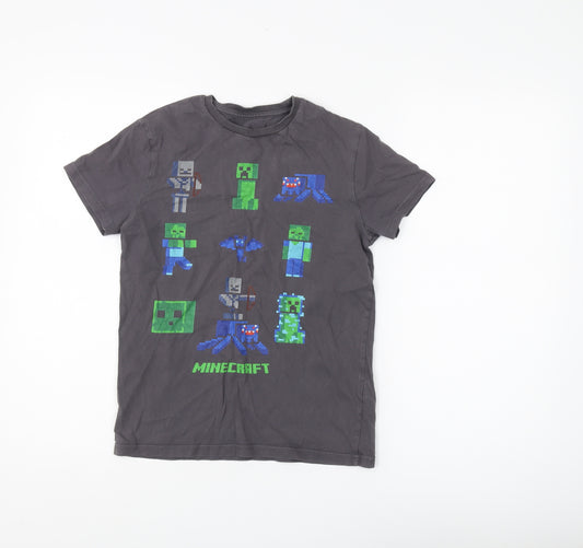 Marks and Spencer Boys Grey Minecraft T-Shirt 11-12 Years