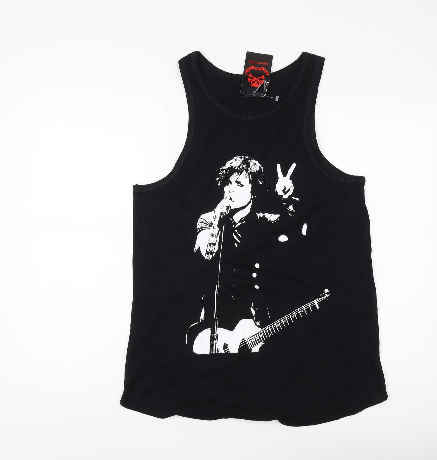Death Kitty Women's Black Graphic Tank Top Size 12