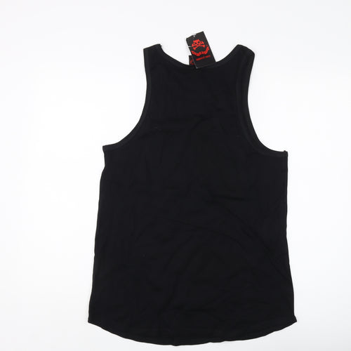 Death Kitty Women's Black Graphic Tank Top Size 12