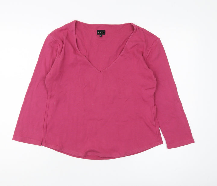 Kew Women's Pink V-Neck Long Sleeve Top XL