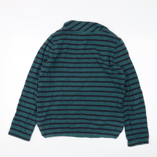 Seasalt Cornwall Women's Green Striped Cowl Neck Sweatshirt Size 8