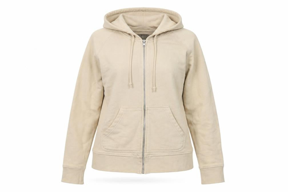 Front view of Ted Baker Beige Women's Full Zip Hoodie, size 10