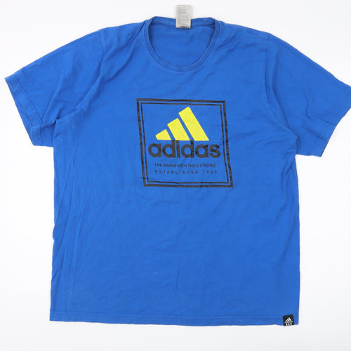 Adidas Men's Blue XL Graphic Print T-Shirt