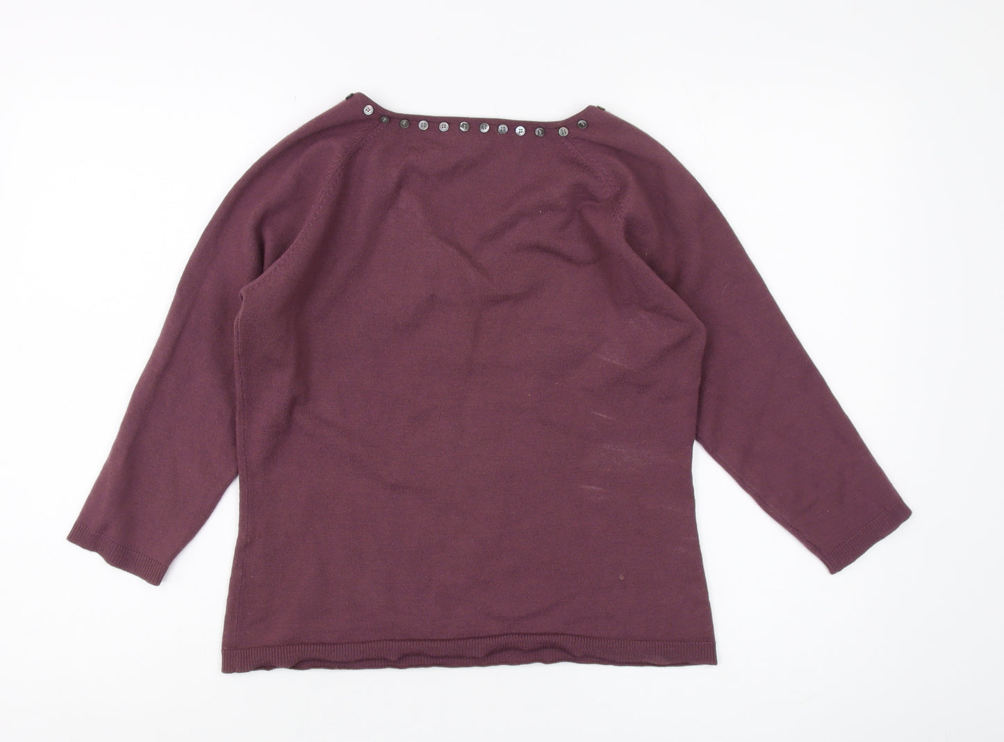 East Women's Purple V-Neck Pullover Jumper - M