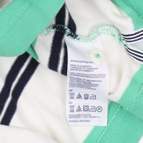 Tommy Hilfiger Men's Green Striped Polo M